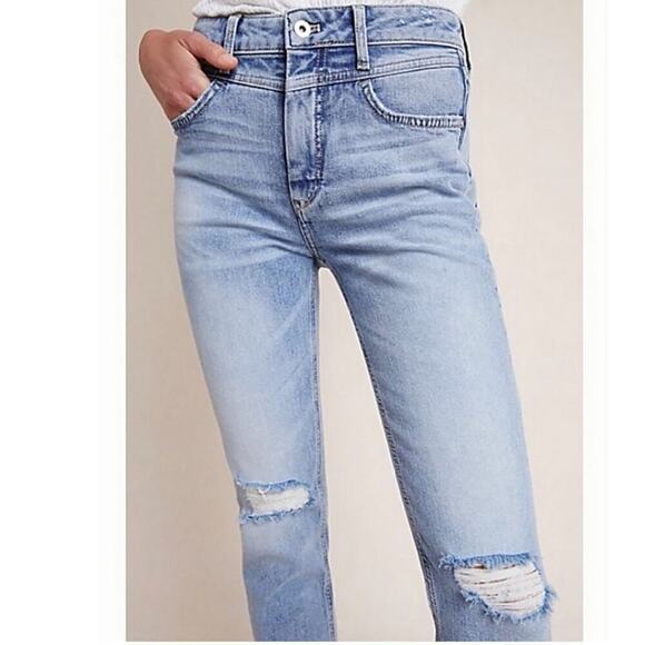 Anthropologie Pilcro Ultra High-Rise Slim Straight Distressed Jeans Size 27 - Picture 14 of 14